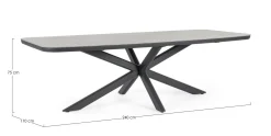 BIZZOTTO stół ogrodowy ISACCO 240x110 antracyt