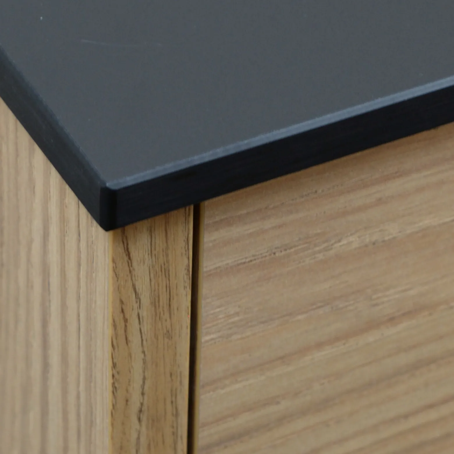 Blat łazienkowy HPL z otworami do szafki 50cm 50,5×47cm Black Mat 0190AF