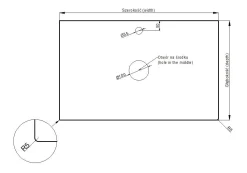 Blat łazienkowy HPL z otworami do szafki 120cm 121×49cm Black 190SL