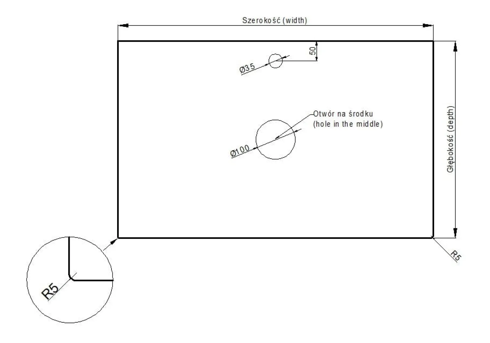 Blat łazienkowy HPL z otworami do szafki 90cm 91×35,5cm Breccia K594SU
