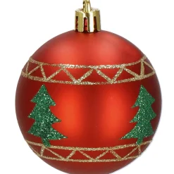 Bombki choinkowe 30 szt.6cm czerwony, zielony
