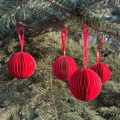 Bombki Z Papieru 4szt. Ozdoby Choinkowe Zawieszki Świąteczne 8 cm