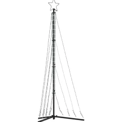 Choinka Metalowa z Lampek Sztuczna Choinka na Maszcie LED 187 cm