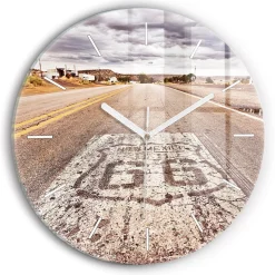 Cichy Zegar Dekoracyjny ścienny Route 66 USA fi30
