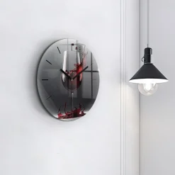 Cichy Zegar Dekoracyjny Lampka czerwonego wina fi30