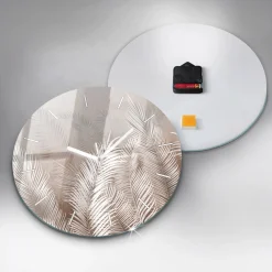 Cichy Zegar Dekoracyjny Tropikalne liście boho fi30