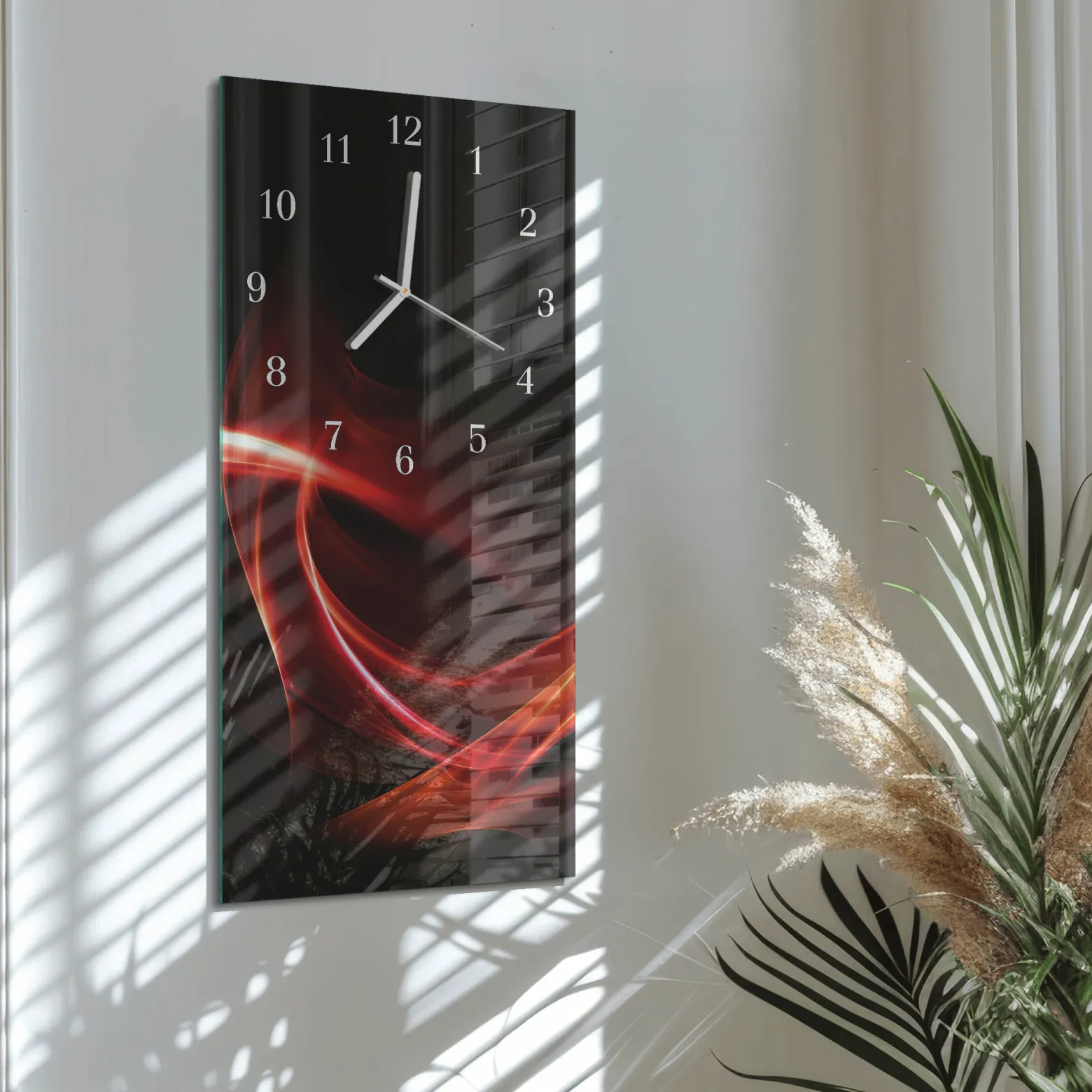 Cichy zegar 30x60 Abstrakcja ozdobny ścienny
