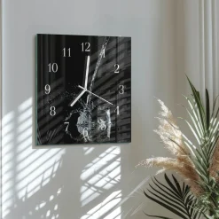 Cichy zegar 30x30 Woda nowoczesny do salonu