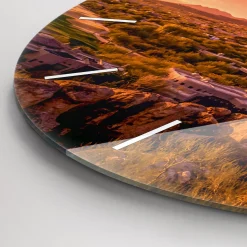 Ścienny Zegar szklany ozdobny Zachód słońca North Scottsdale