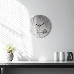 Ścienny Zegar szklany ozdobny Słoń fi30