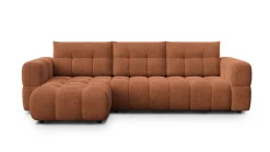 CLOUDI Sofa narożna 4 osobowa lewa, pomarańczowa