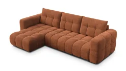 CLOUDI Sofa narożna 4 osobowa lewa, pomarańczowa
