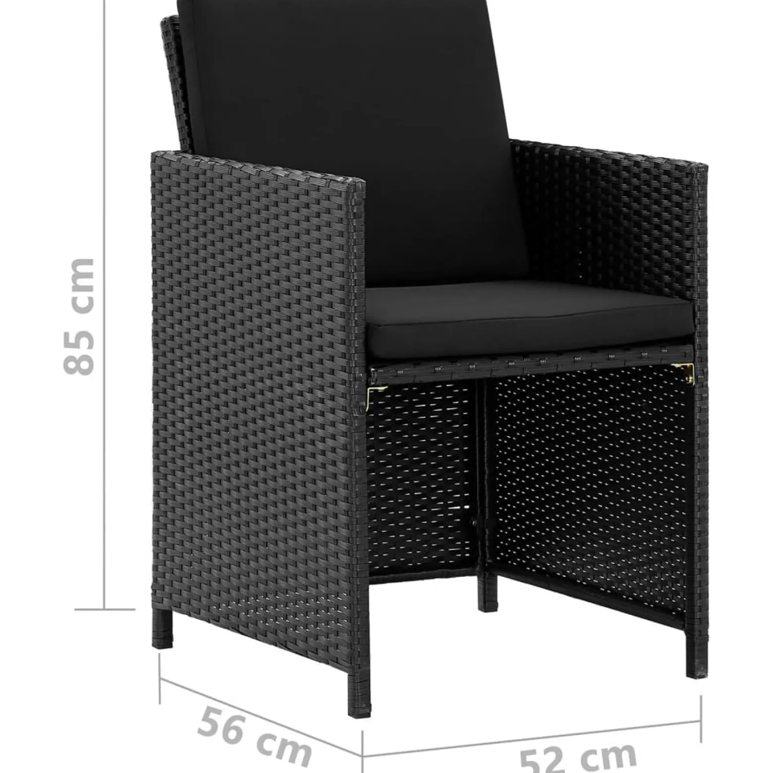 9-cz. zestaw mebli ogrodowych z poduszkami, rattan PE, czarny