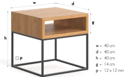 Dębowy stolik nocny Loom