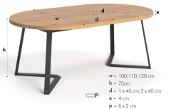 Dębowy stół rozkładany Axis