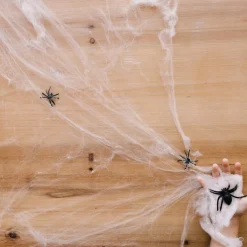 Dekoracja na Halloween pajęczyna z 2 pająkami sieć 3,5 m