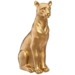 Dekoracja figura Pantera siedząca złota