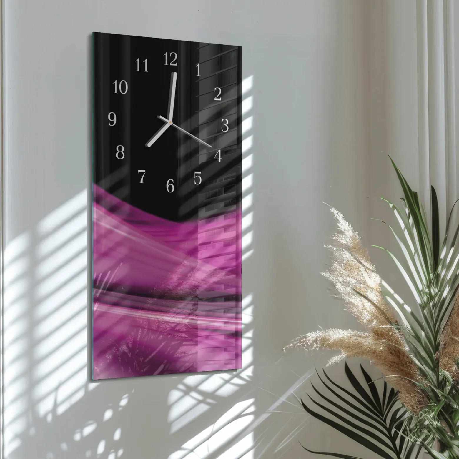 Dekoracyjny zegar 30x60 Abstrakcyjne Linie cichy mechanizm salon