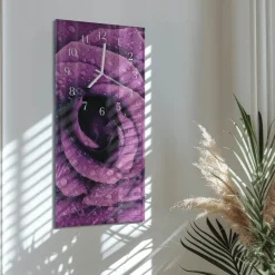 Dekoracyjny zegar 30x60 Róża cichy mechanizm salon