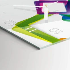 Designerski zegar 30x60 Kolorowe Prostokąty dekoracyjny na ścianę