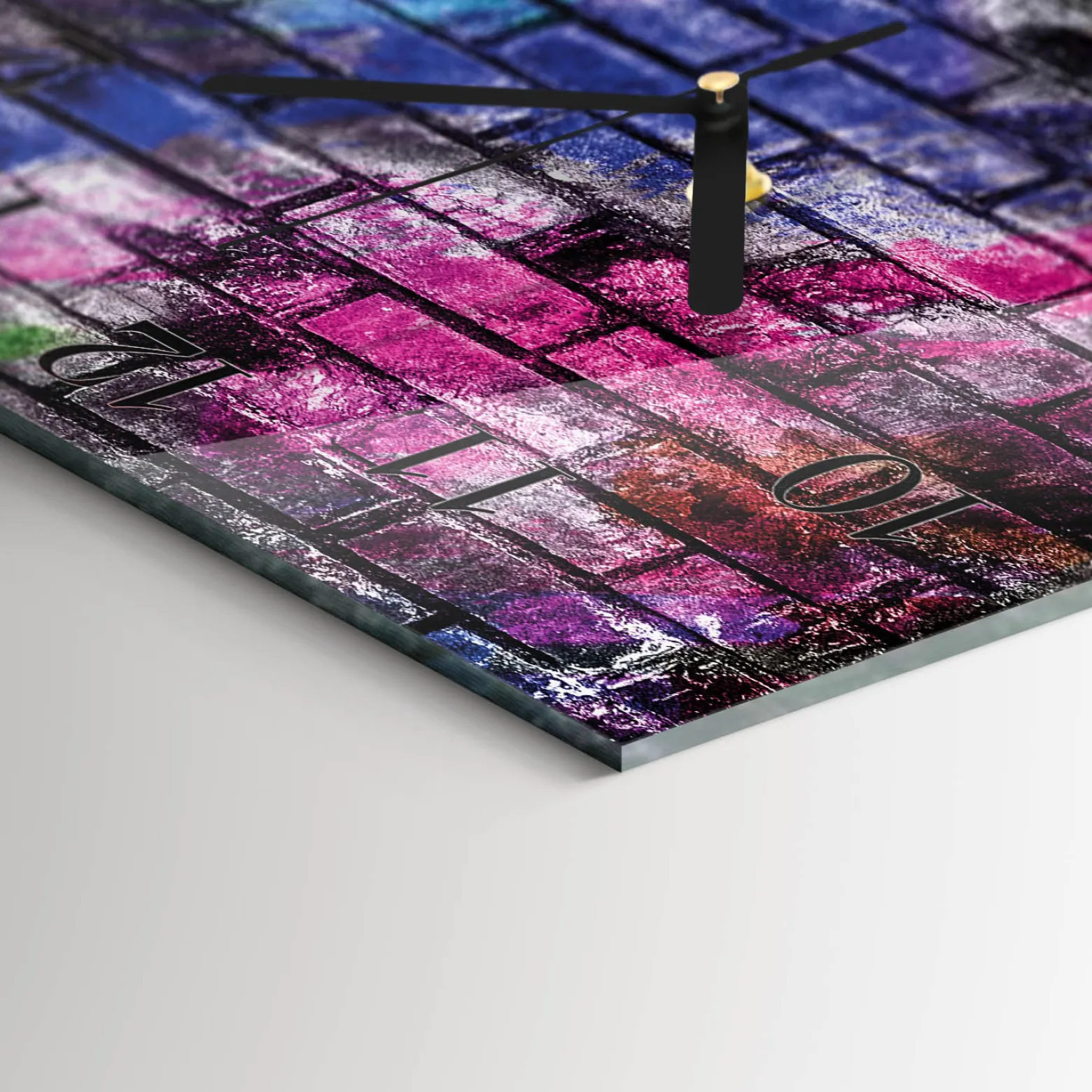 Designerski zegar 30x30 Cegła dekoracyjny do salonu