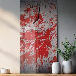 Designerski zegar 30x60 Plamy zegar ścienny