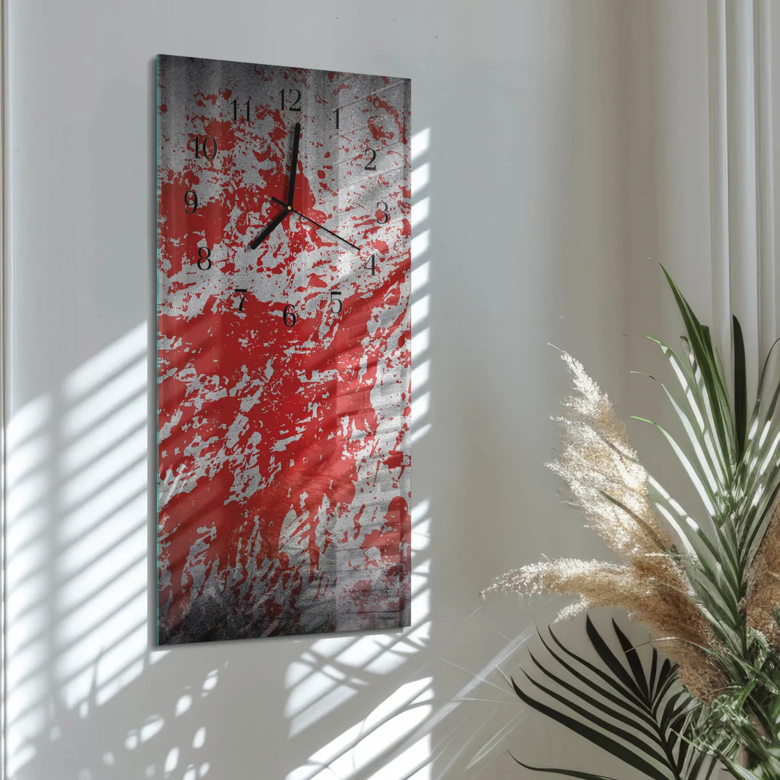 Designerski zegar 30x60 Plamy zegar ścienny