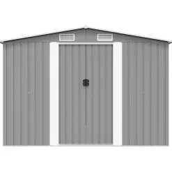 Domek na narzędzia Szary 257 x 298 x 178 cm Stal vidaXL