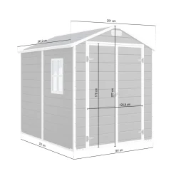 Domek ogrodowy NORDVIC Vidar 194x241 cm, tworzywo, Cold Grey
