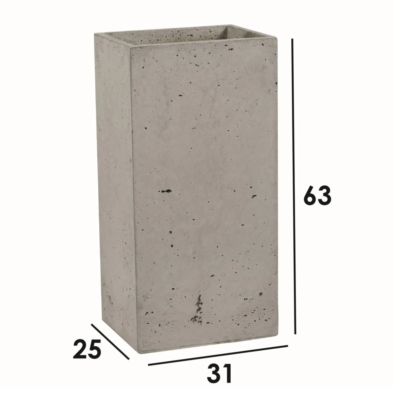 Donica Betonowa Zewnętrzna Zadora TOWER M 31x25x63 grafitowy