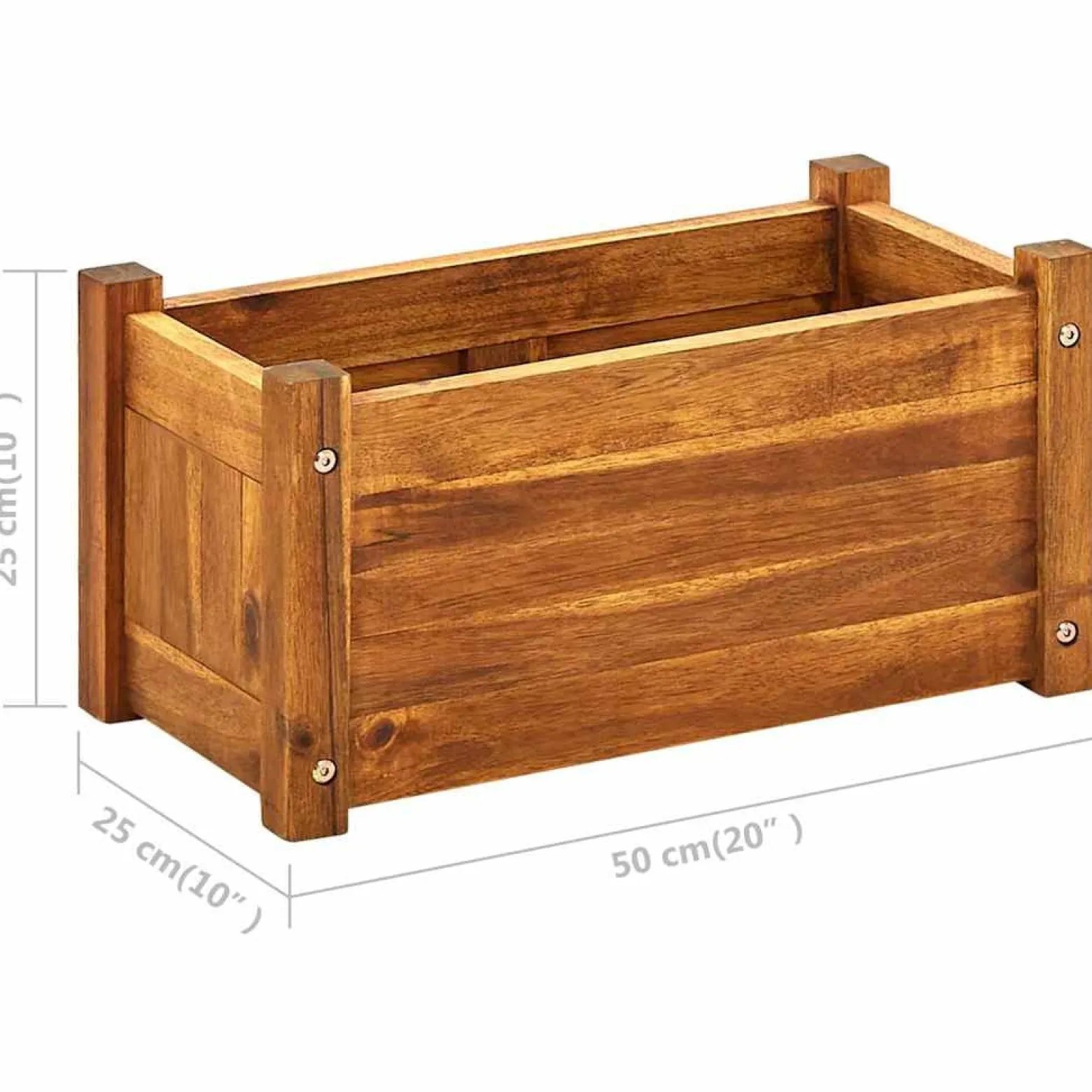 Donica Brąz 50 x 25 x 25 cm Drewno vidaXL
