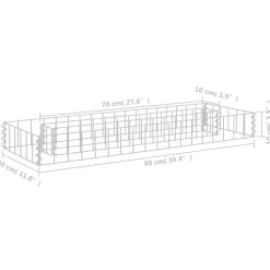 Donica gabionowa Srebrny 90 x 30 x 10 cm Stal vidaXL