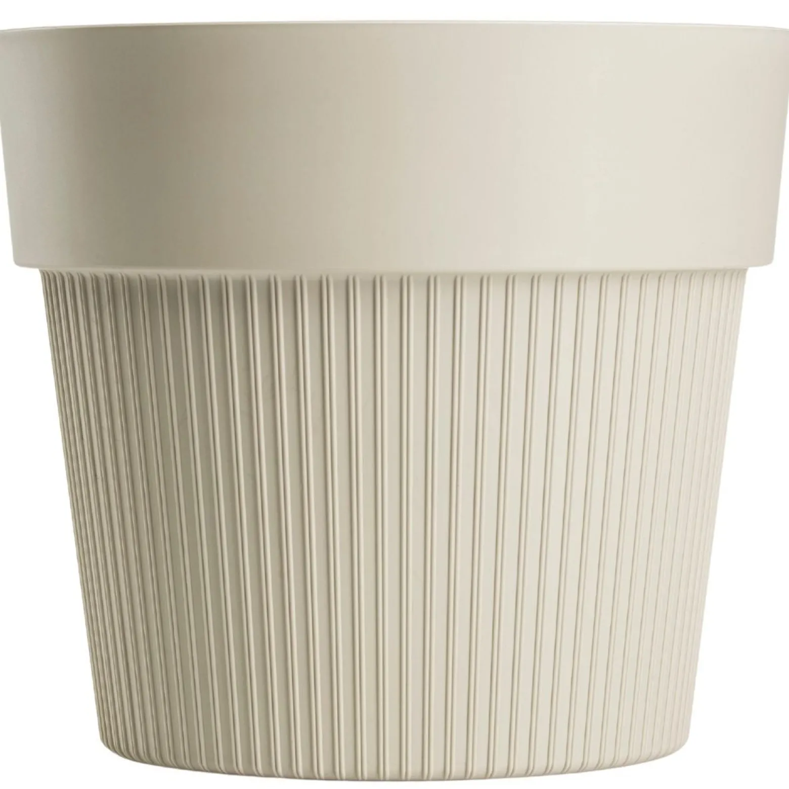 Donica plastikowa SILVA LINE beżowa okrągła do domu 13,2 cm