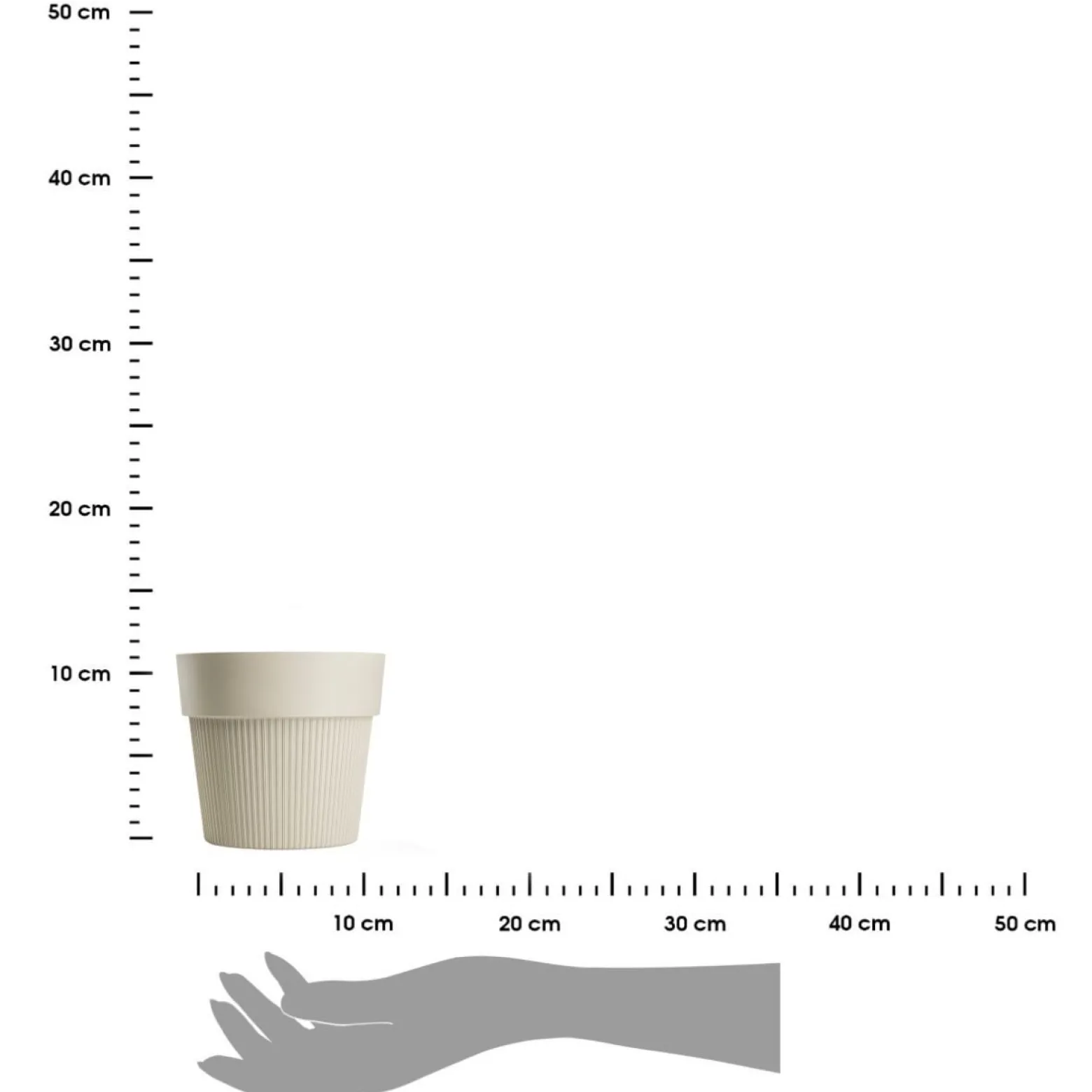 Donica plastikowa SILVA LINE beżowa okrągła do domu 13,2 cm