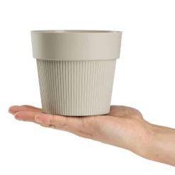 Donica plastikowa SILVA LINE beżowa okrągła do domu 13,2 cm