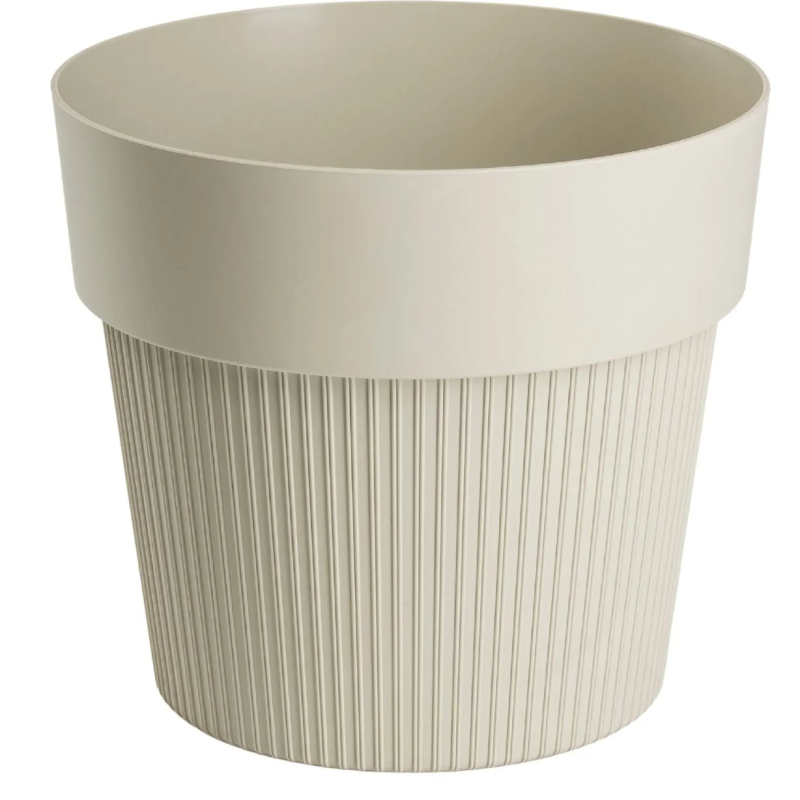 Donica plastikowa SILVA LINE beżowa okrągła do domu 13,2 cm