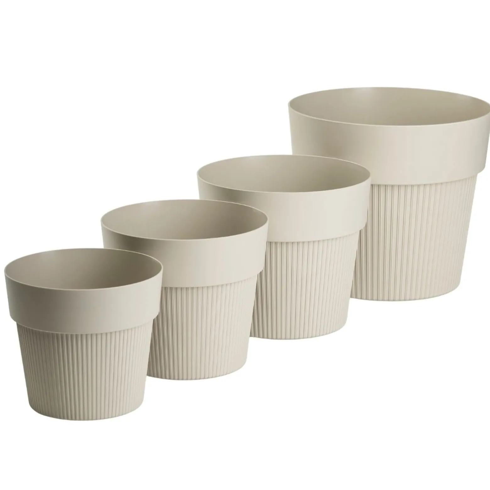 Donica plastikowa SILVA LINE beżowa okrągła do domu 13,2 cm