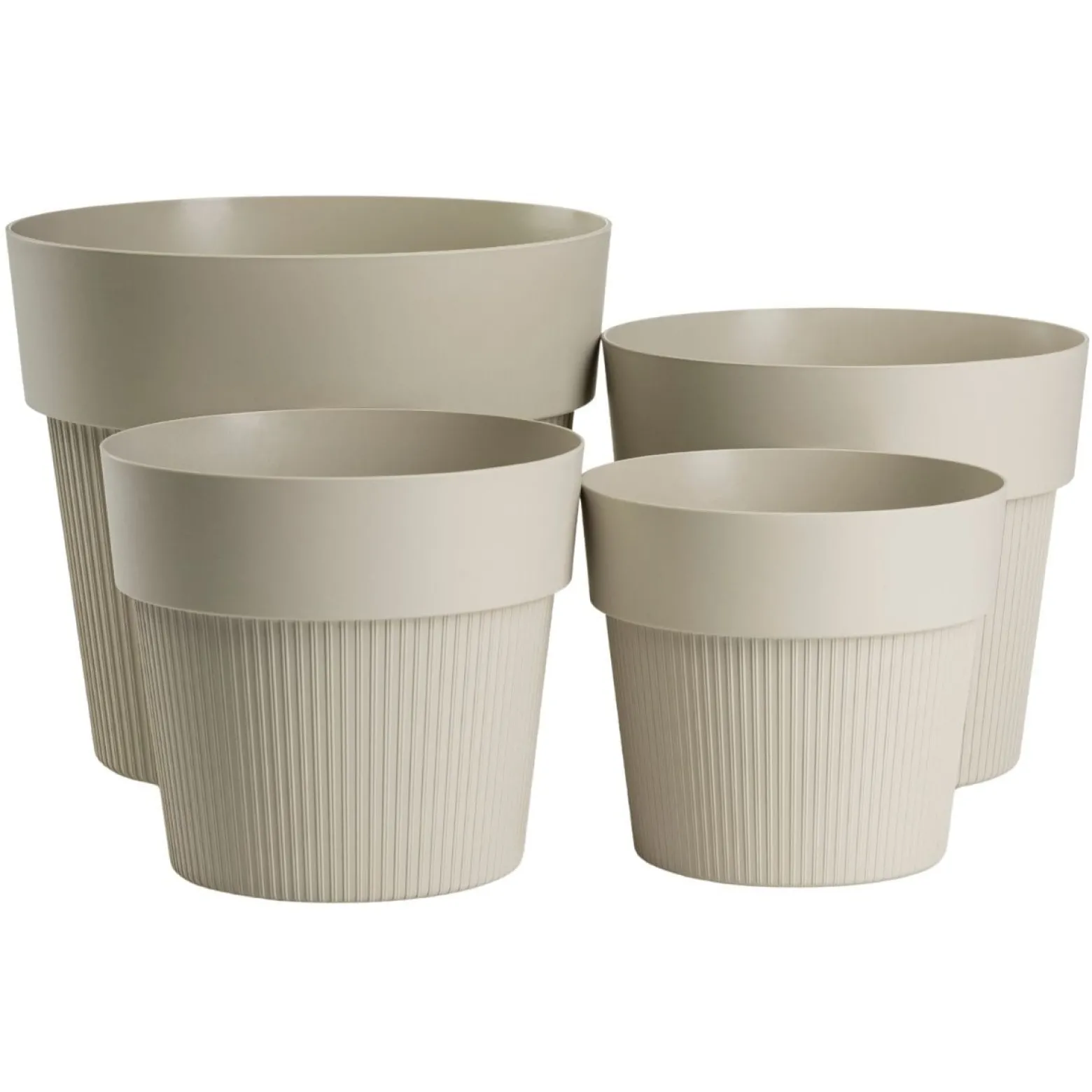 Donica plastikowa SILVA LINE beżowa okrągła do domu 13,2 cm