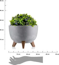 Donica Rosa na nóżkach ECO szary beton 29xh18 cm