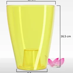 Doniczka Osłonka Na Storczyk Kwiaty Żółta 12cm