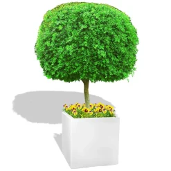 Doniczka Z Włókna Szklanego Na Taras Do Domu D992D biały Połysk