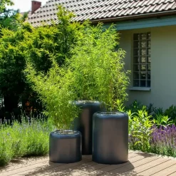 Doniczka Z Włókna Szklanego Na Taras Do Domu AMBIENTE 60 antracyt Mat