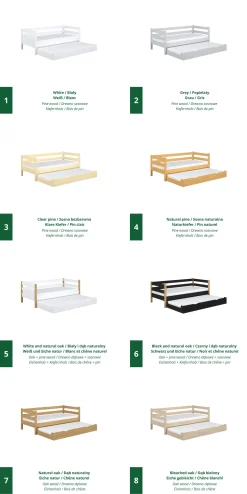 Drewniane łóżko sofa z szufladą na materac N01