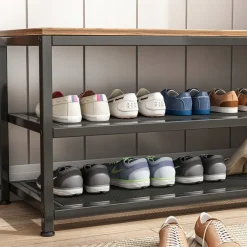 Duża szafka na buty z siedziskiem loft retro 73 cm