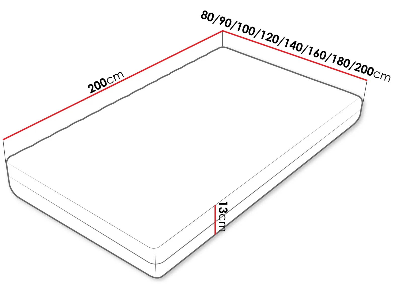 Dwustronny materac piankowy Uno 13 cm
