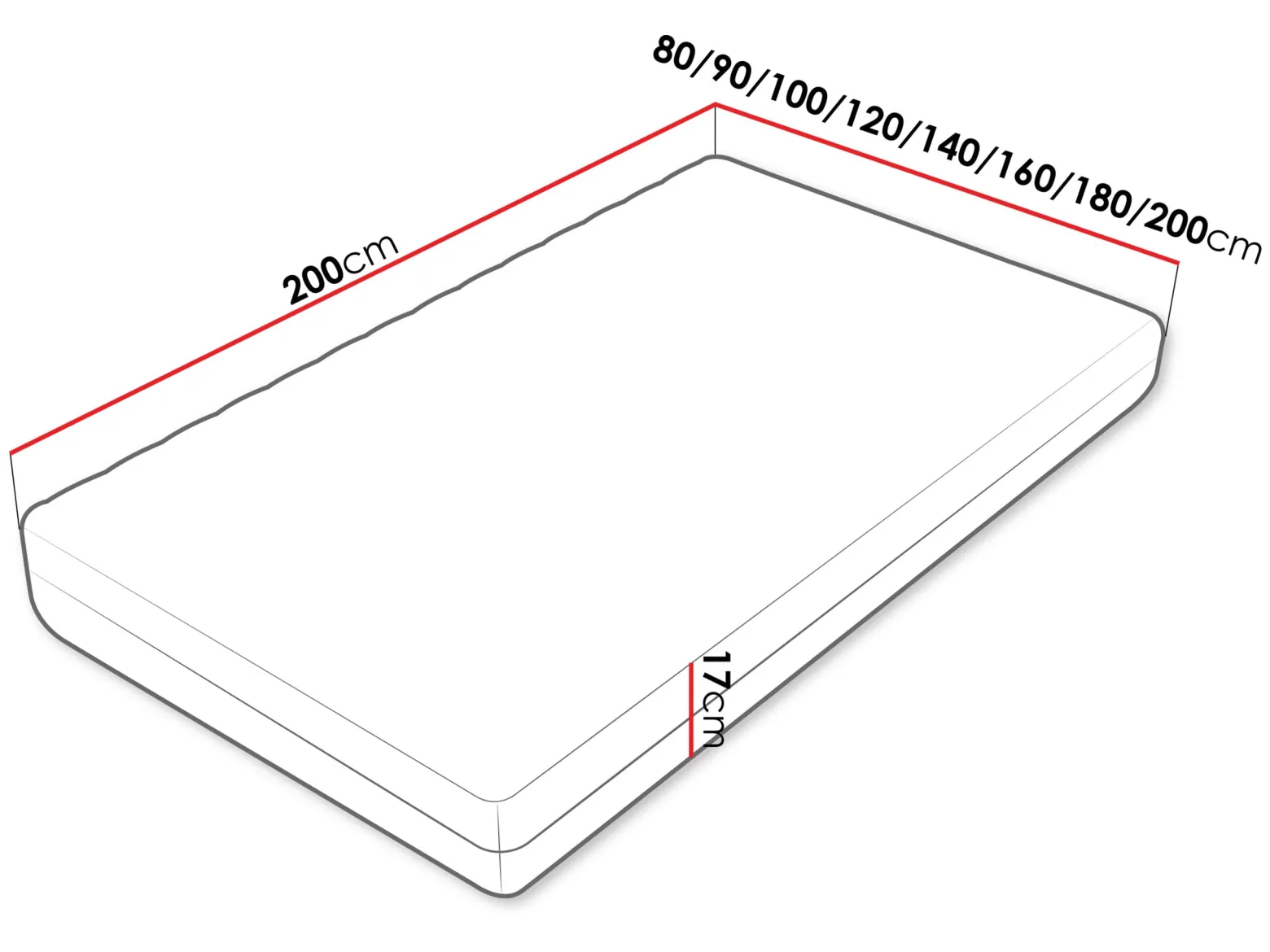 Dwustronny materac piankowy Uno 17 cm