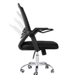 Ergonomiczny obrotowy fotel biurowy, krzesło z siatki czarne