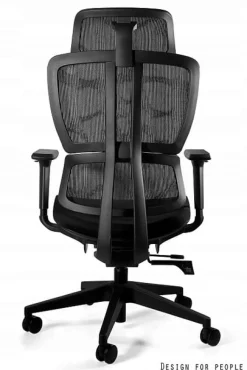 Ergonomiczny fotel biurowy DEAL 023H-1 czarny tkanina/siatka