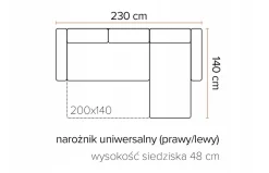 FABIAN Nowoczesny narożnik skandynawski z funkcją spania