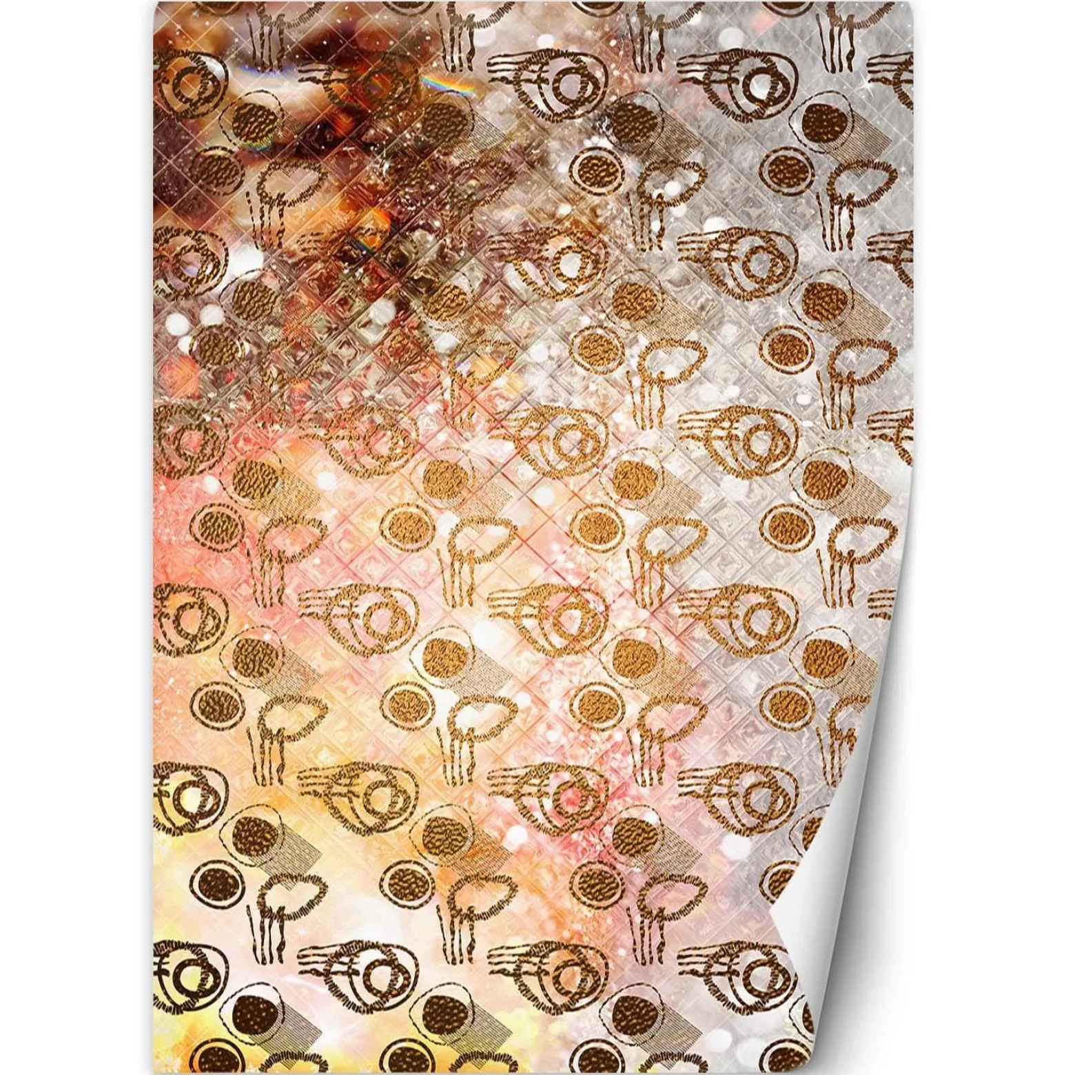 Feeby Fototapeta, Złote kształty abstrakcja 100x140